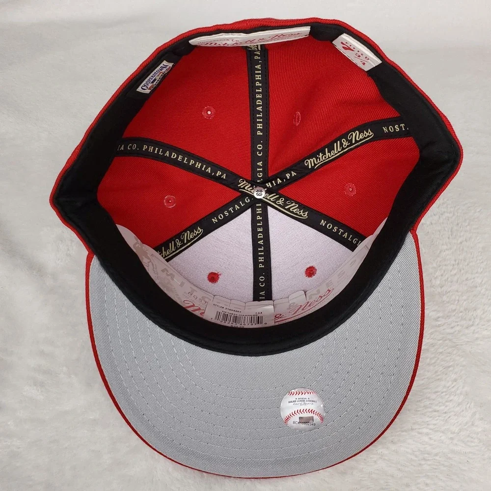 Houston Astros Mitchell & Ness MLB Fitted 7 3/4‎ Liberty Fit Hat Cap Red NWT